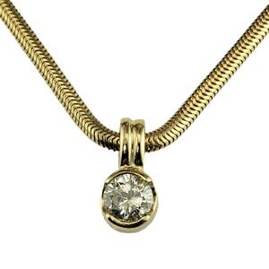 14 Karat Yellow Gold Diamond Pendant Necklace #16102